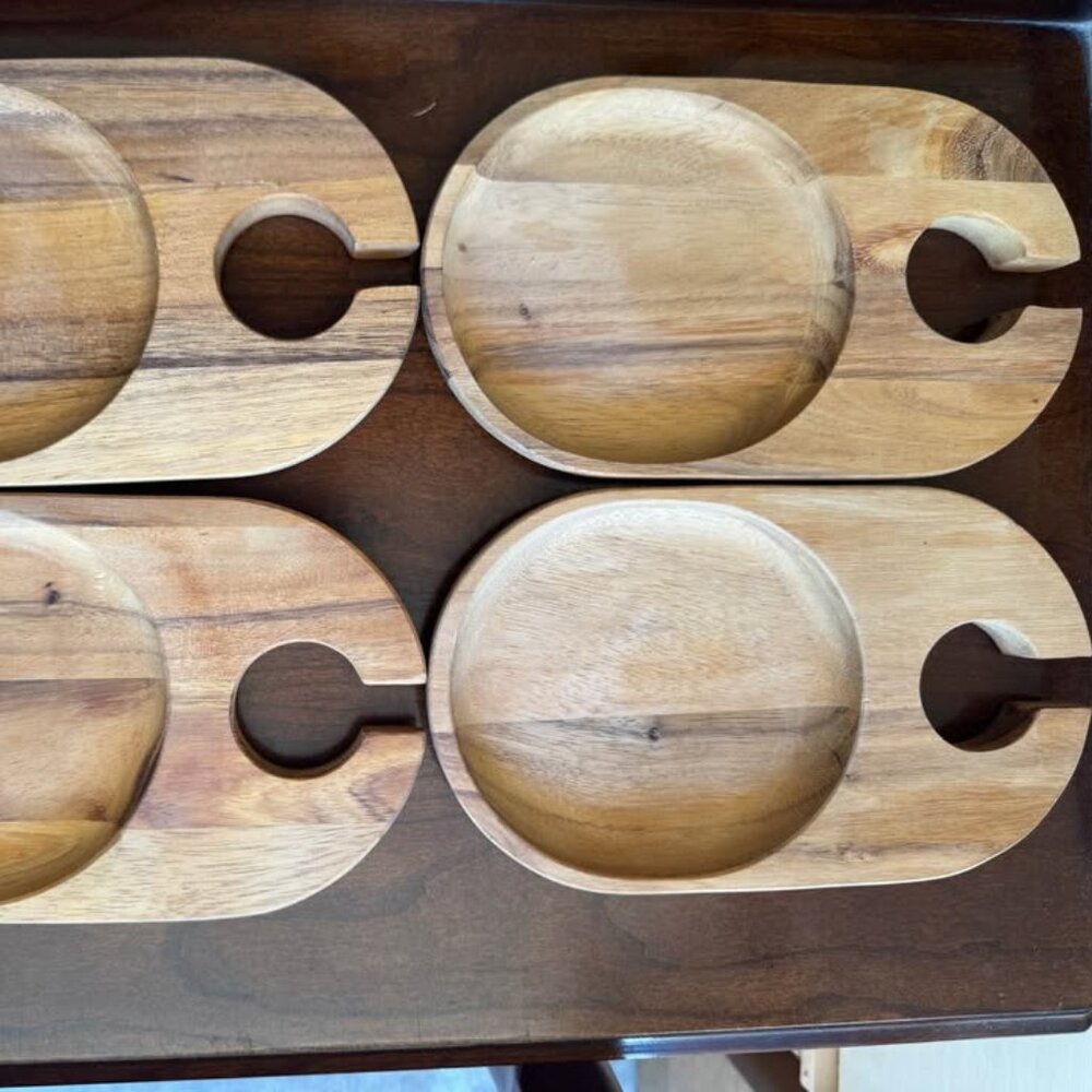 Ironwood Gourmet Appetizer/Cocktail/Wineglass Plates, Set of 4